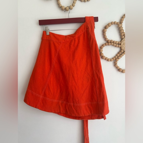 NWOT Free People Strada One-Shoulder Short Set in Cherry Tomato size XS - Picture 3 of 5